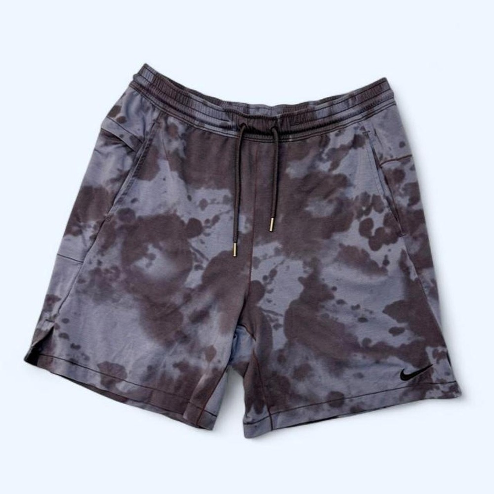 Nike Men's Yoga Dri-FIT 7" Unlined Tie-Dye Athletic Shorts – Blue / Charcoal